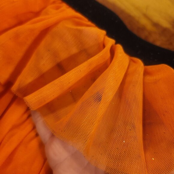 Young Hearts Girls 4T Orange Tulle Skirt Black Star Print Halloween Leggings - Picture 3 of 7